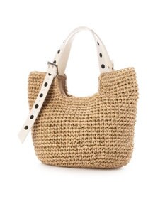 UNBILLION カシュカシュ cachecache / ドット刺繍ハンドル手編みトート