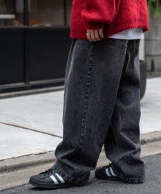 WEGO スケーターズ　タックワイドデニムパンツ