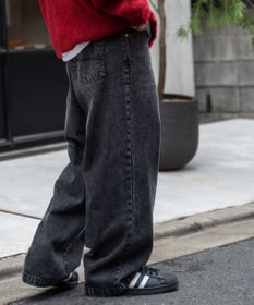 WEGO スケーターズ　タックワイドデニムパンツ