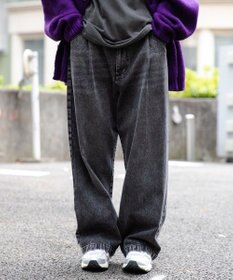 WEGO スケーターズ　タックワイドデニムパンツ