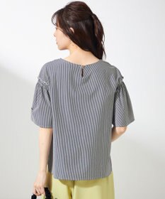 ANY SIS シルケットストライプ フレアスリーブ カットソー