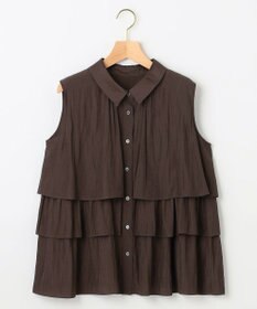 組曲 S 【入江未悠さんコラボ】ギャザーライトデシンティアード ブラウス