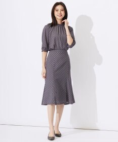 J.PRESS LADIES 【洗える】ジオメトリックプリント ブラウス