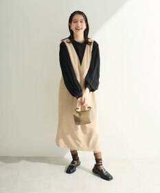 Green Parks Ｏ．洗えてストレッチ　Ｖネックジャンスカ