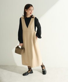 Green Parks Ｏ．洗えてストレッチ　Ｖネックジャンスカ