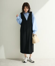 Green Parks Ｏ．洗えてストレッチ　Ｖネックジャンスカ