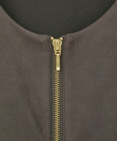 YECCA VECCA サイドプリーツノーカラーブルゾン