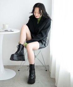 WEGO ボリュームレースアップショートブーツ