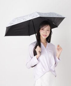 MOONBAT 【遮光率100％/遮熱/UV】LANVIN en Bleu (ランバン オン ブルー)晴雨兼用日傘 ドローイング フラワー 花柄 折りたたみ傘 簡単開閉