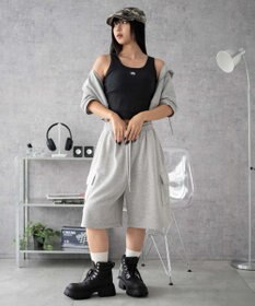 WEGO 【カップ付きインナー】グラフィックカップ付きリブタンク