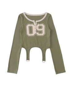 WEGO ナンバリングガーターリブトップス