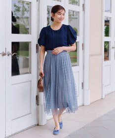 Tiaclasse 【安田美沙子さん着用/小倉優子さん着用・洗える/撥水】プチリボンニットフラットパンプス