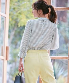 ANY SIS S 【洗える】フェイクパールストライプ ブラウス