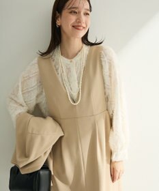 Green Parks Ｏ．洗えてストレッチ　Ｖネックジャンスカ