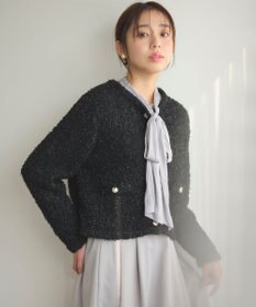 Feroux 【洗える】ミックスヤーンニット ジャケット