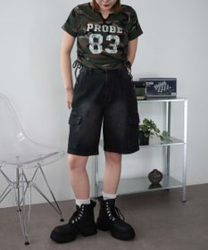 WEGO キーネックサイドレースアップちびT