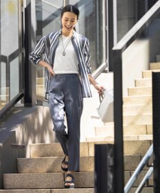 J.PRESS LADIES 【洗える】SHEER dobby ストライプ シャツカラー ブラウス