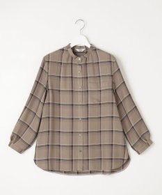 J.PRESS LADIES 【洗える】ハイツイストチェック バンドカラー ブラウス