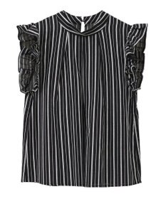 Green Parks ・ＥＬＥＮＣＡＲＥ　ＤＵＥ　ストライプフリルブラウス