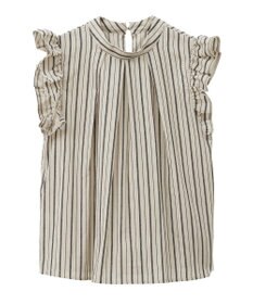 Green Parks ・ＥＬＥＮＣＡＲＥ　ＤＵＥ　ストライプフリルブラウス