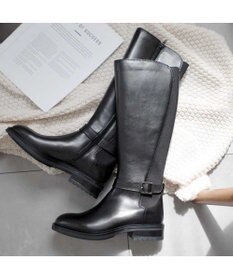 Pointer 本革ベルトデザイン 裏起毛 ロングブーツ