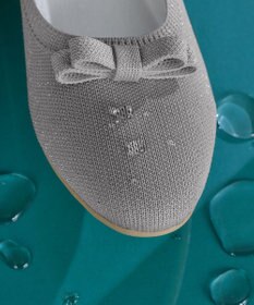 Tiaclasse 【安田美沙子さん着用/小倉優子さん着用・洗える/撥水】プチリボンニットフラットパンプス