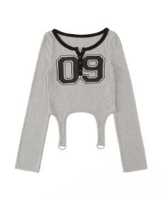 WEGO ナンバリングガーターリブトップス