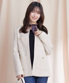 Tiaclasse 【洗える】スクエアネックリブ編みニットトップス