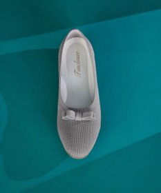 Tiaclasse 【安田美沙子さん着用/小倉優子さん着用・洗える/撥水】プチリボンニットフラットパンプス