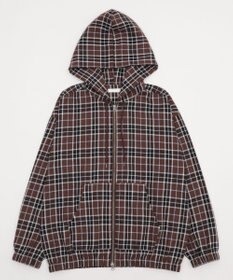 WEGO 【ユニセックス着用ITEM/MLサイズ展開】チェックグラフィックZIPパーカー（LS）