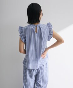 Green Parks ・ＥＬＥＮＣＡＲＥ　ＤＵＥ　ストライプフリルブラウス