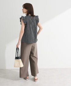 Green Parks ・ＥＬＥＮＣＡＲＥ　ＤＵＥ　ストライプフリルブラウス