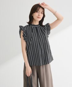 Green Parks ・ＥＬＥＮＣＡＲＥ　ＤＵＥ　ストライプフリルブラウス