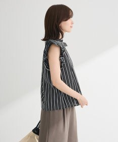 Green Parks ・ＥＬＥＮＣＡＲＥ　ＤＵＥ　ストライプフリルブラウス