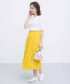 組曲 ギャザーライトデシン ティアードスカート