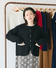 CRAFT STANDARD BOUTIQUE キナリノコラボ/洗える配色モールニットカーディガン/24AW