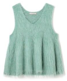 UNFILO 【野呂佳代さん着用】アルパカシャギー ペプラムジレ