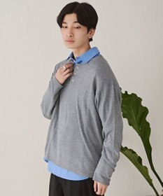 WEGO リングドットヘンリーネックプルオーバー