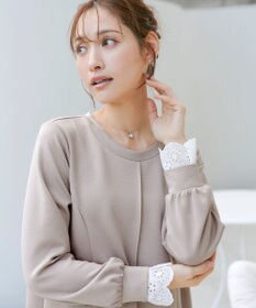 Tiaclasse コットンレースドッキングカットソーワンピース