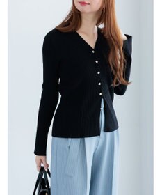 Te chichi リブVネックカーディガン