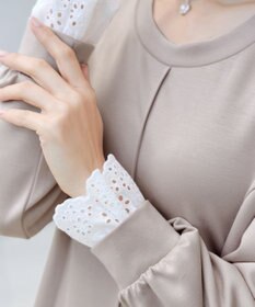 Tiaclasse コットンレースドッキングカットソーワンピース