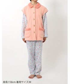 Wing ベスト 3分袖 ショート丈(腰付近) フリース素材 ボア使用(裏側) 保温性 あたたかい 前開きタイプ レディース EX2070 ウイング／ワコール