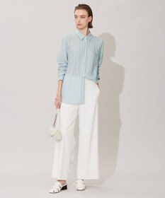 ICB L 【洗える】 キュプラローンストライプ シャツ