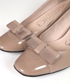 Dominic3 グログランリボン スクエアトゥパンプス