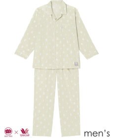 ワコール／睡眠科学 【メンズパジャマ】　長袖　長ズボン　SOU・SOU（R）　綿100%　サテン生地　睡眠科学／ワコール　 YGX637