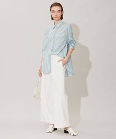 ICB L 【洗える】 キュプラローンストライプ シャツ