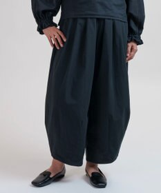 muuc 〈綿100%〉〈涼しいワッシャー生地〉〈裾タック入り〉〈ワイドシルエット〉サーカスパンツ