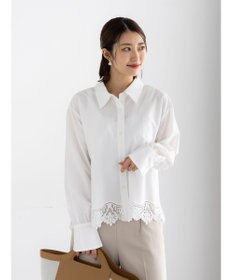 Te chichi スカラップレースヘムクロップトシャツ