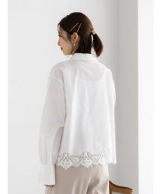 Te chichi スカラップレースヘムクロップトシャツ