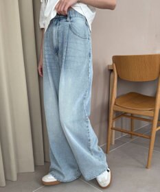 WEGO モチーフデニムタックパンツ